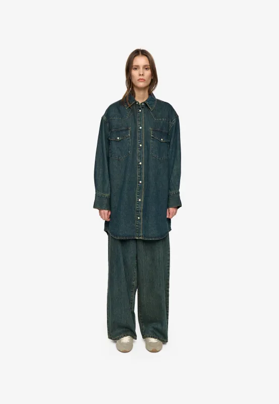 Brinley ls shirt dress 4758 - Medium Blue made by Minimum