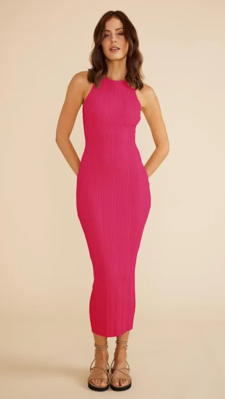 Maya Open Tie Back Knit Dress Fuchsia sold by MINKPINK