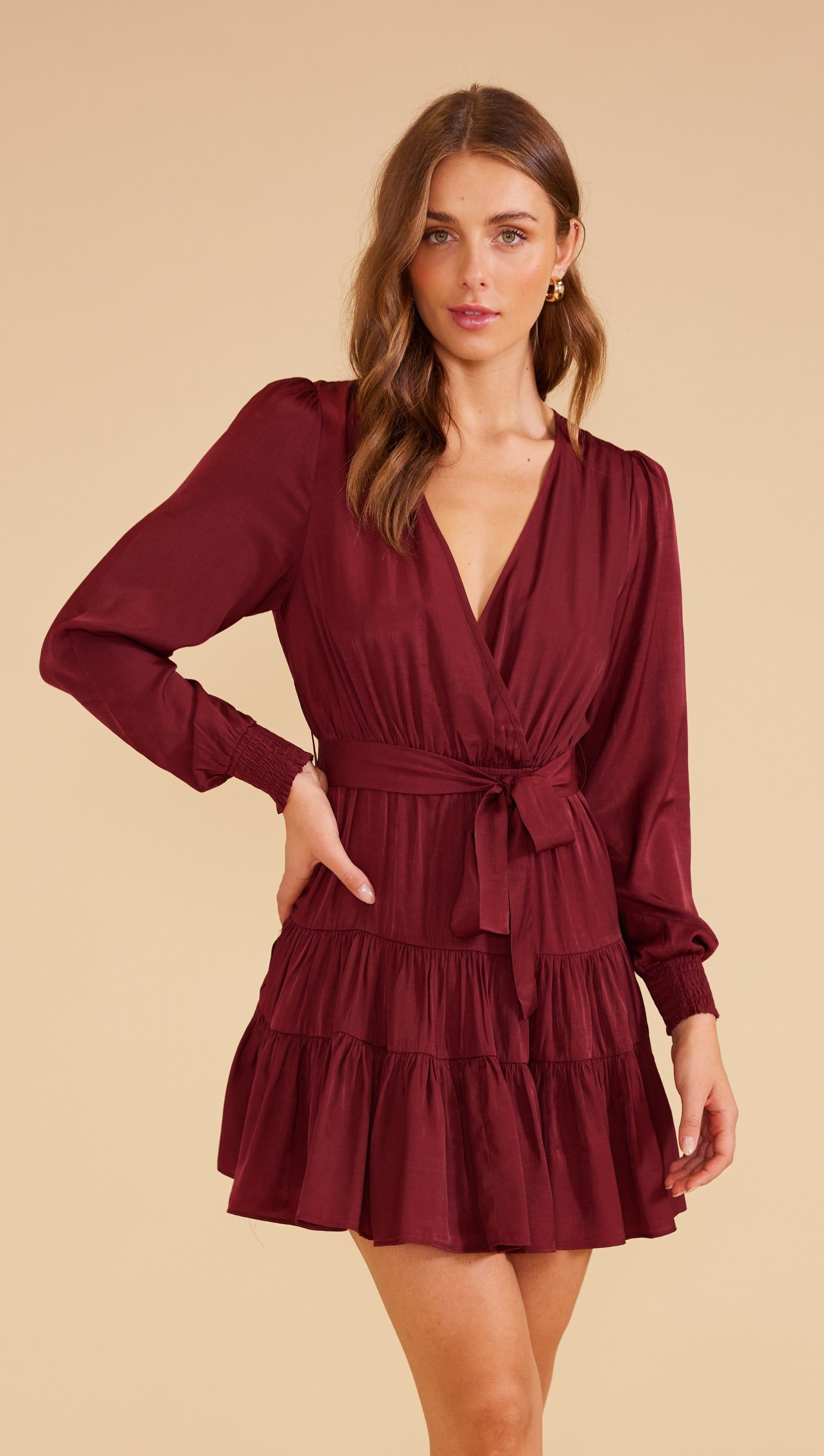 Adeline Mini Dress Wine sold by MINKPINK product image thumbnail 2