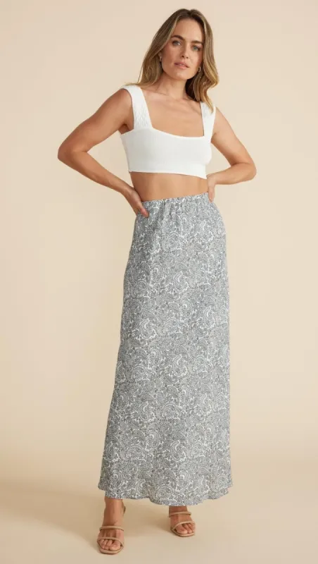 Harlow Paisley Bias Slip Skirt sold by MINKPINK