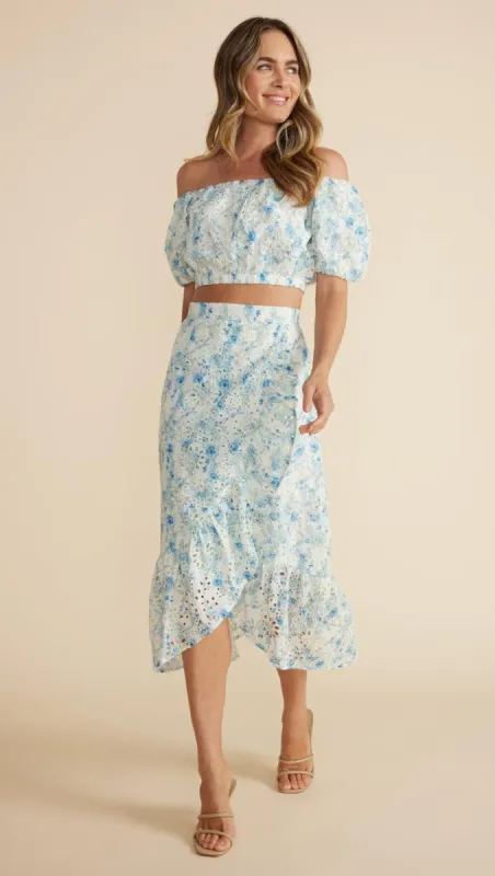 Zephyr Ruffled Midi Skirt sold by MINKPINK