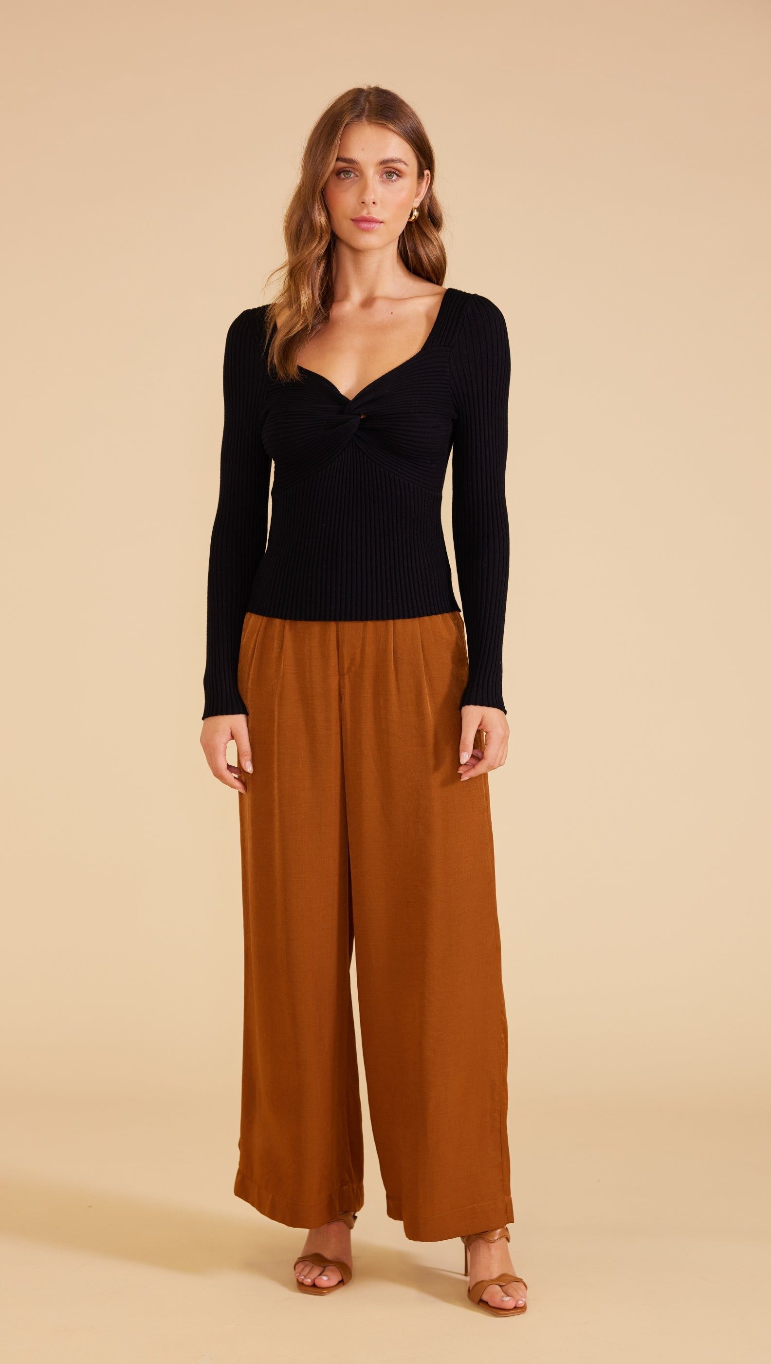 Nora Twist Front Knit Top Black sold by MINKPINK product image thumbnail 2