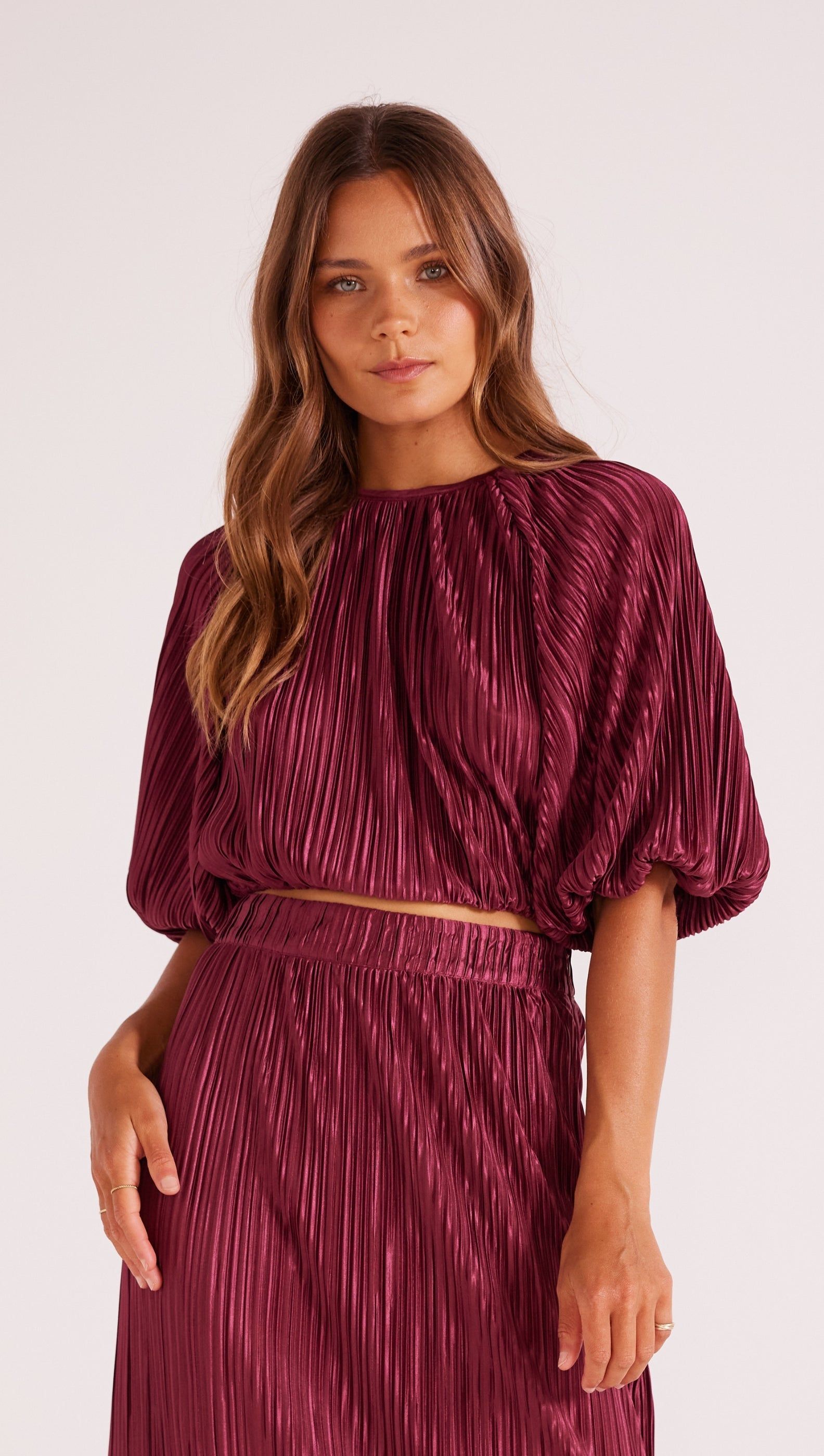 Tilla Plisse Crop Top sold by MINKPINK