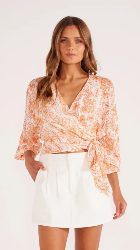 Malia Wrap Blouse sold by MINKPINK