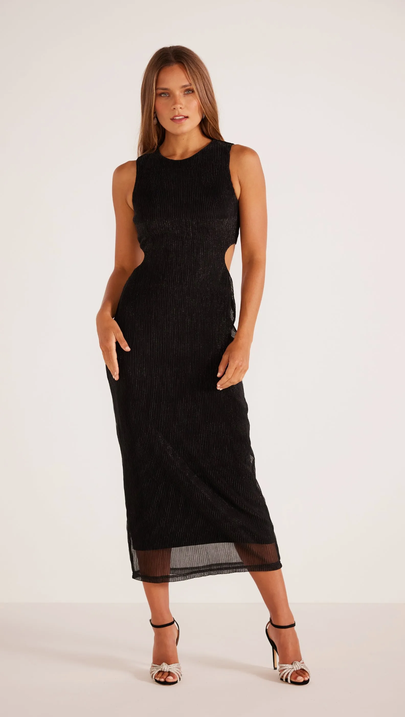 Astrid Cut Out Midi Dress Black sold by MINKPINK