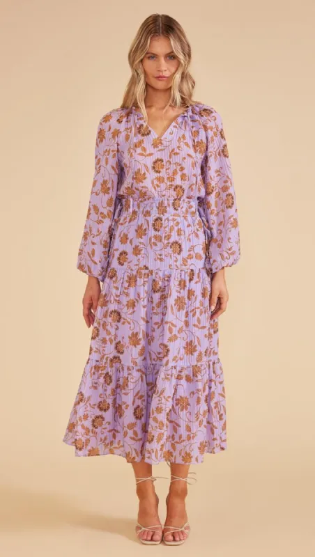 LUNA TIERED MIDI SKIRT sold by MINKPINK