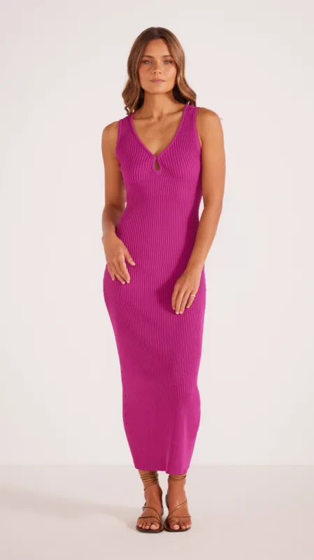 Kosa Knit Midi Dress Berry sold by MINKPINK