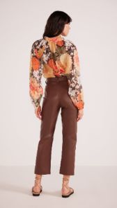 Lani Faux Leather Pant Chocolate sold by MINKPINK