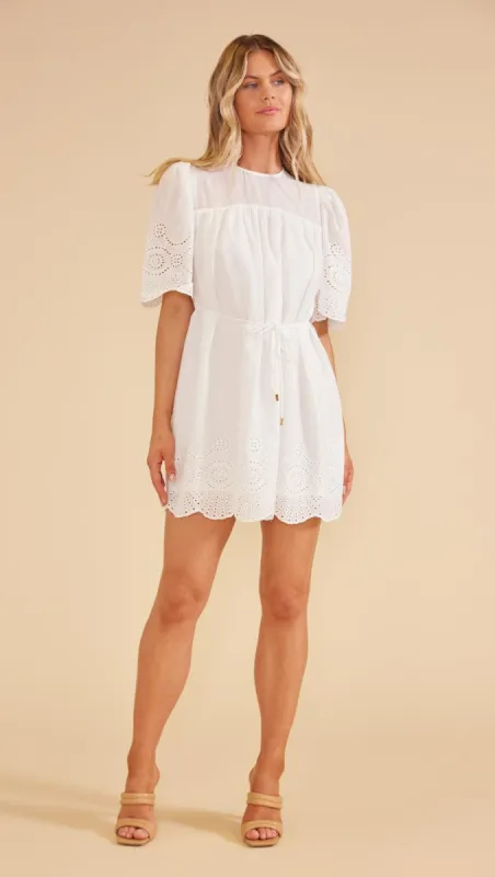 Starling Shift Mini Dress White sold by MINKPINK