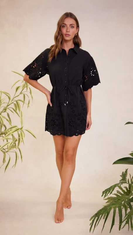 Phoebe Broderie Shirt Dress sold by MINKPINK