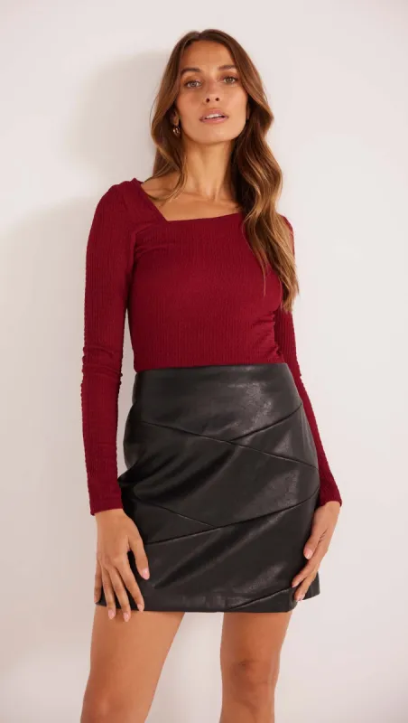 Leena PU Mini Skirt - Final Sale sold by MINKPINK