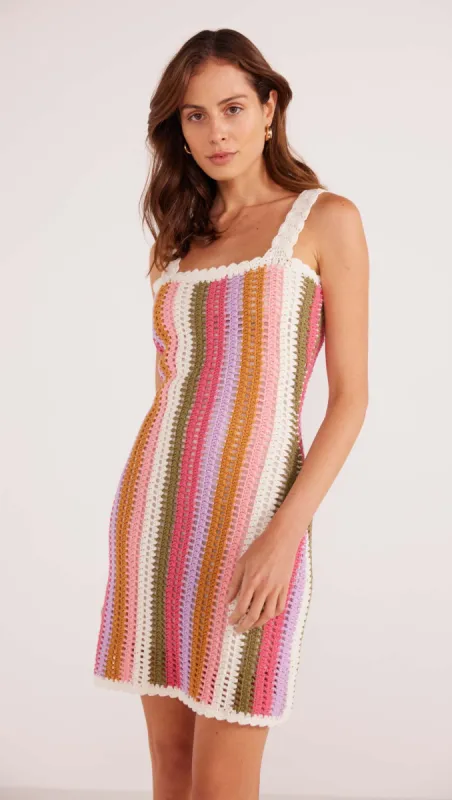 Lito Stripe Crochet Mini Dress sold by MINKPINK