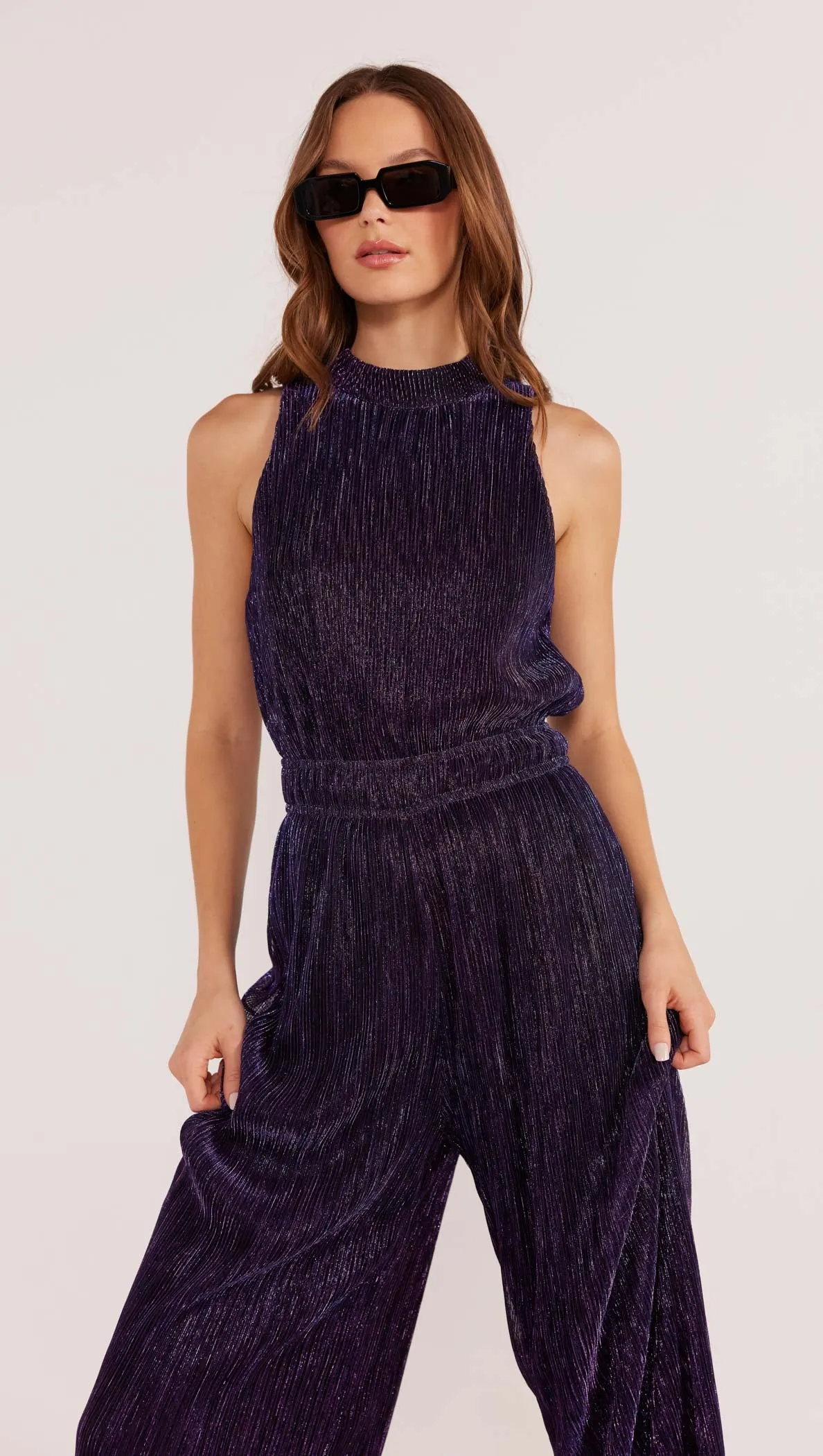 Enya Lurex Plisse Jumpsuit - Final Sale sold by MINKPINK product image thumbnail 4