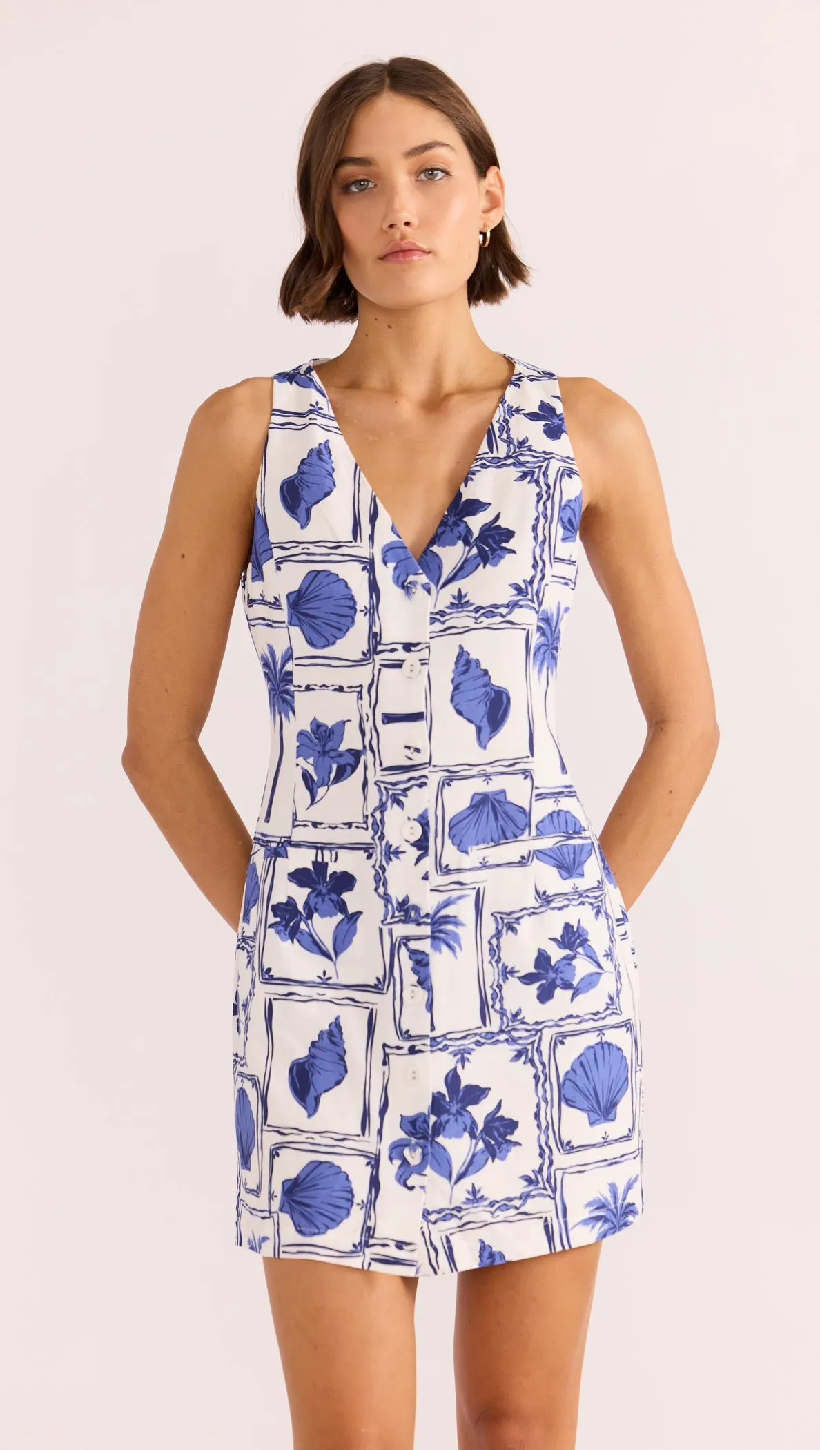 Sylvie Button Up Mini Dress sold by MINKPINK