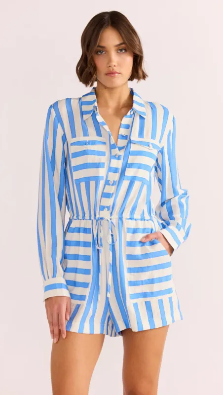 Nimue Stripe Playsuit sold by MINKPINK