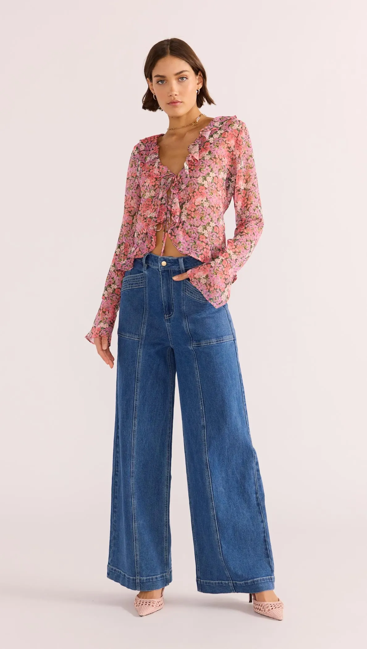 Amelia Ruffle Sheer Blouse sold by MINKPINK product image thumbnail 2