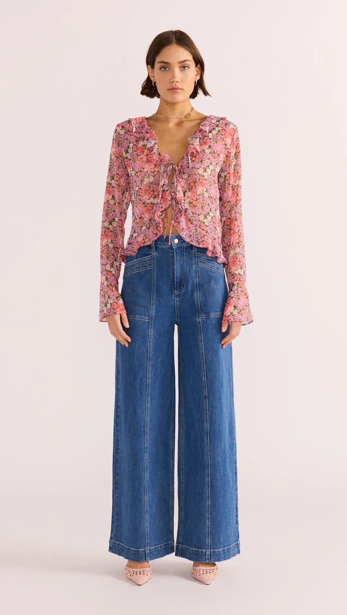 Amelia Ruffle Sheer Blouse sold by MINKPINK product image thumbnail 4