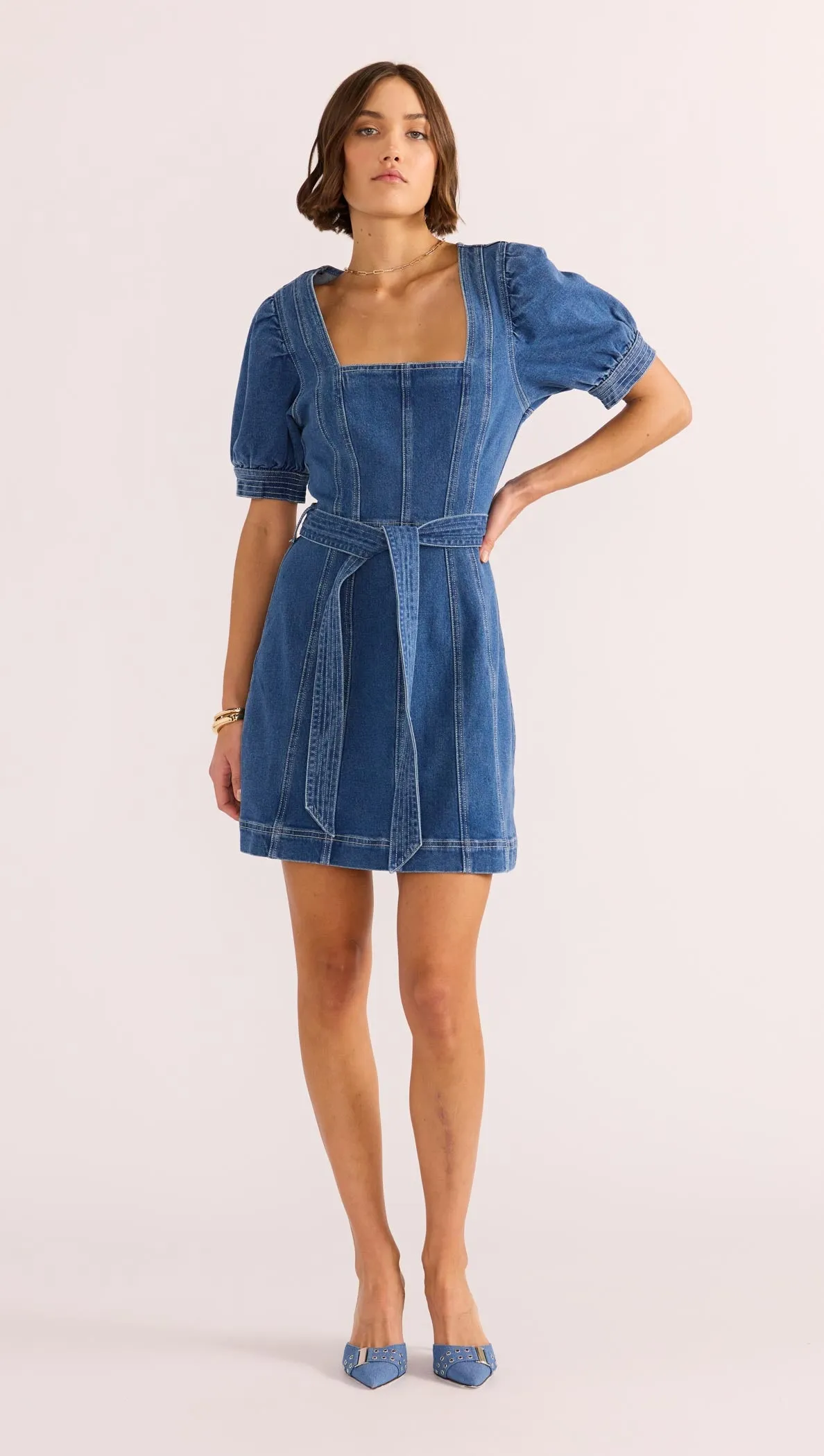 Ellis Denim Panel Mini Dress sold by MINKPINK product image thumbnail 3
