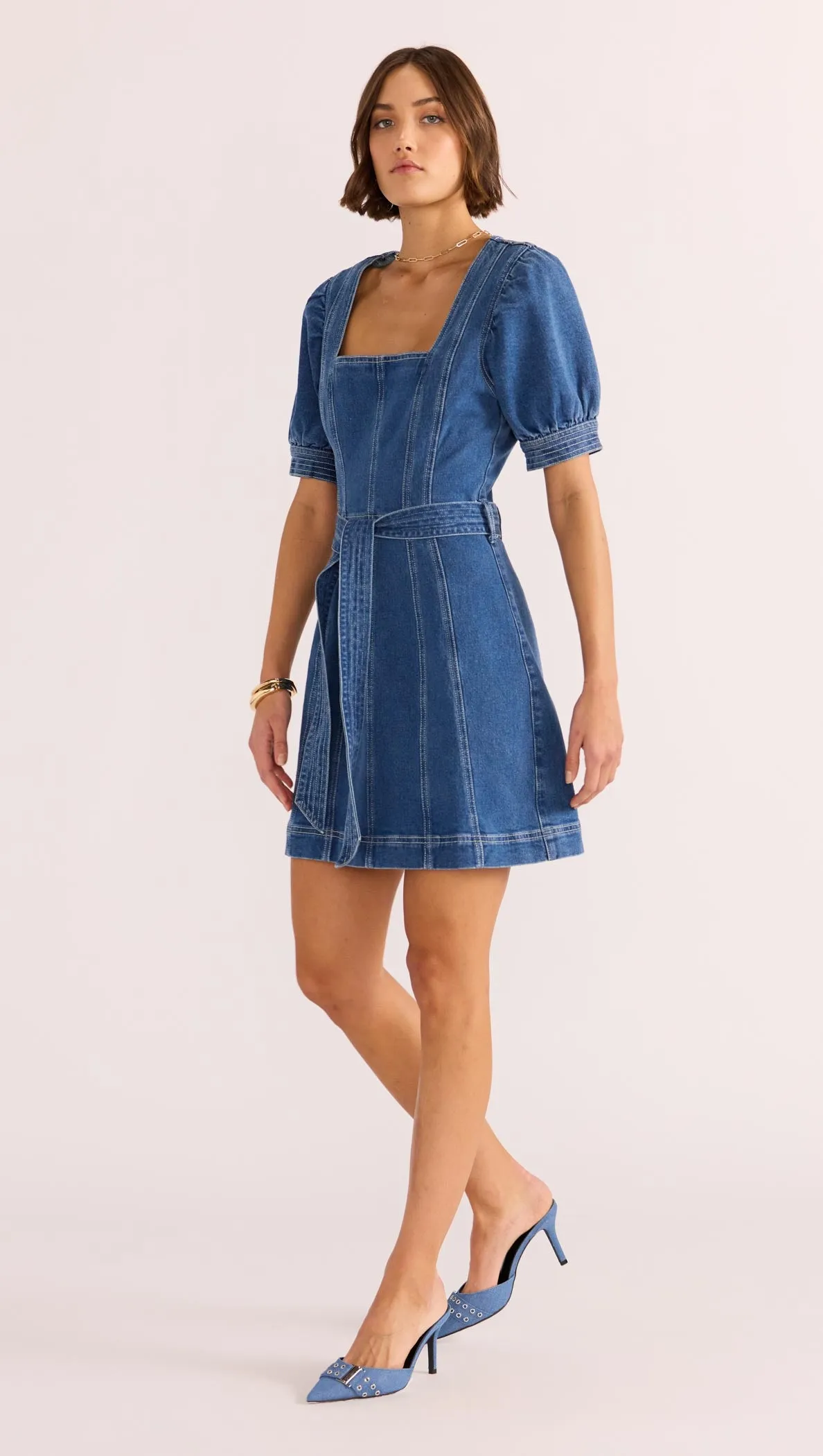Ellis Denim Panel Mini Dress sold by MINKPINK product image thumbnail 4