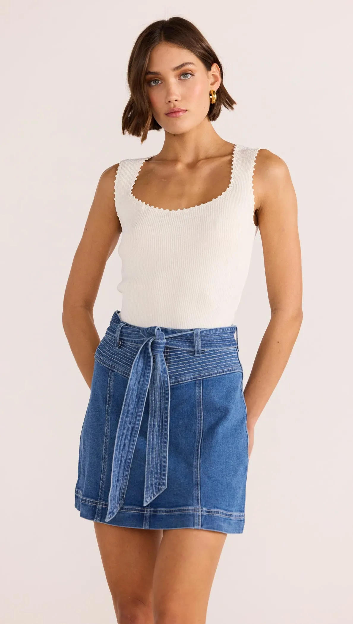 Ellis Denim Panel Mini Skirt sold by MINKPINK product image thumbnail 2