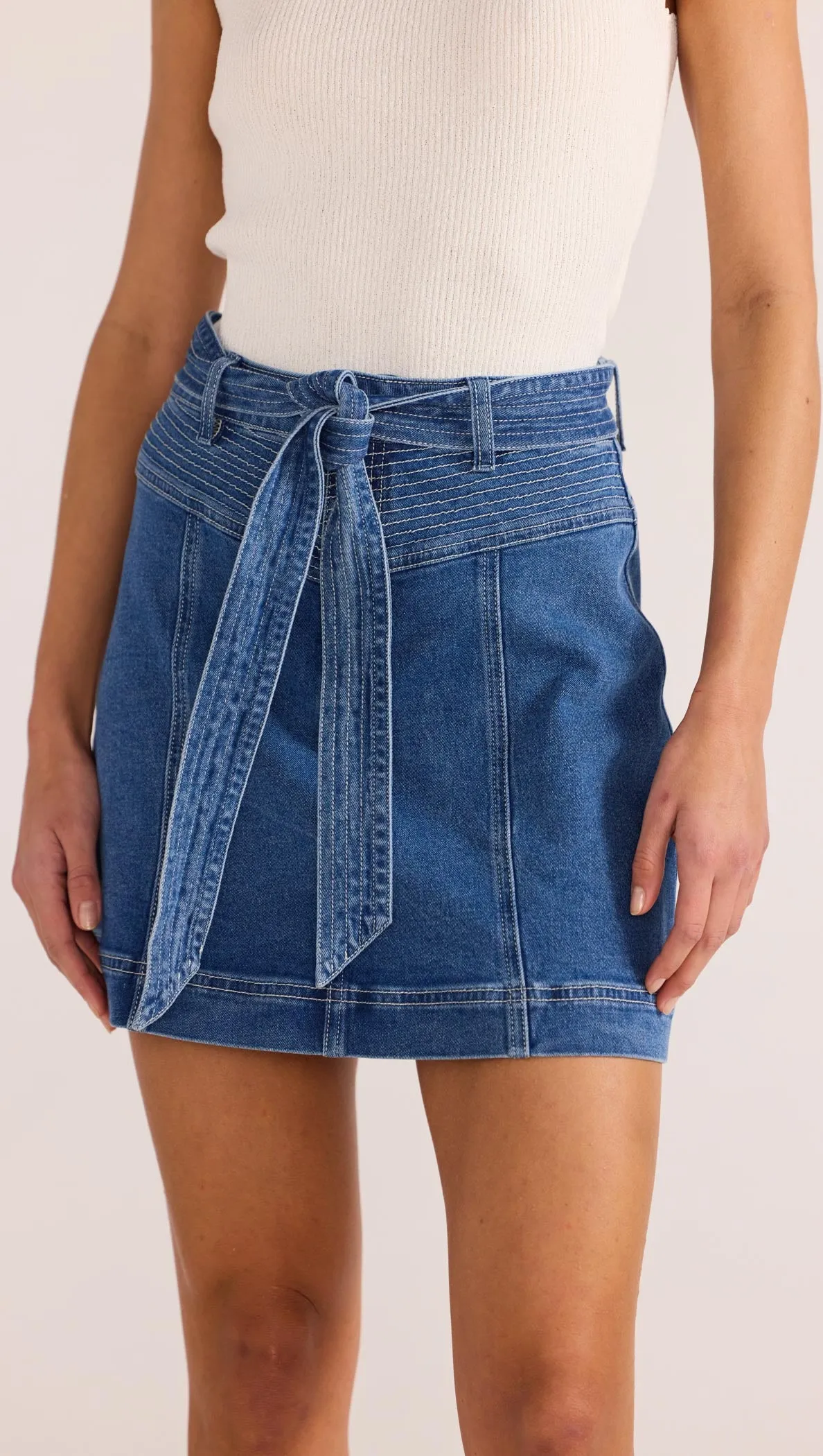 Ellis Denim Panel Mini Skirt sold by MINKPINK product image thumbnail 4