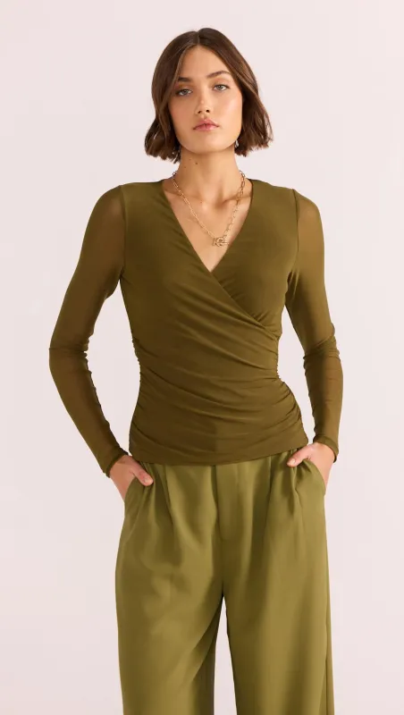 Elodie Mesh Wrap Top sold by MINKPINK