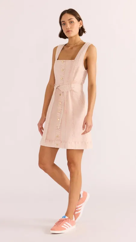 Dahlia Denim Panel Mini Dress sold by MINKPINK