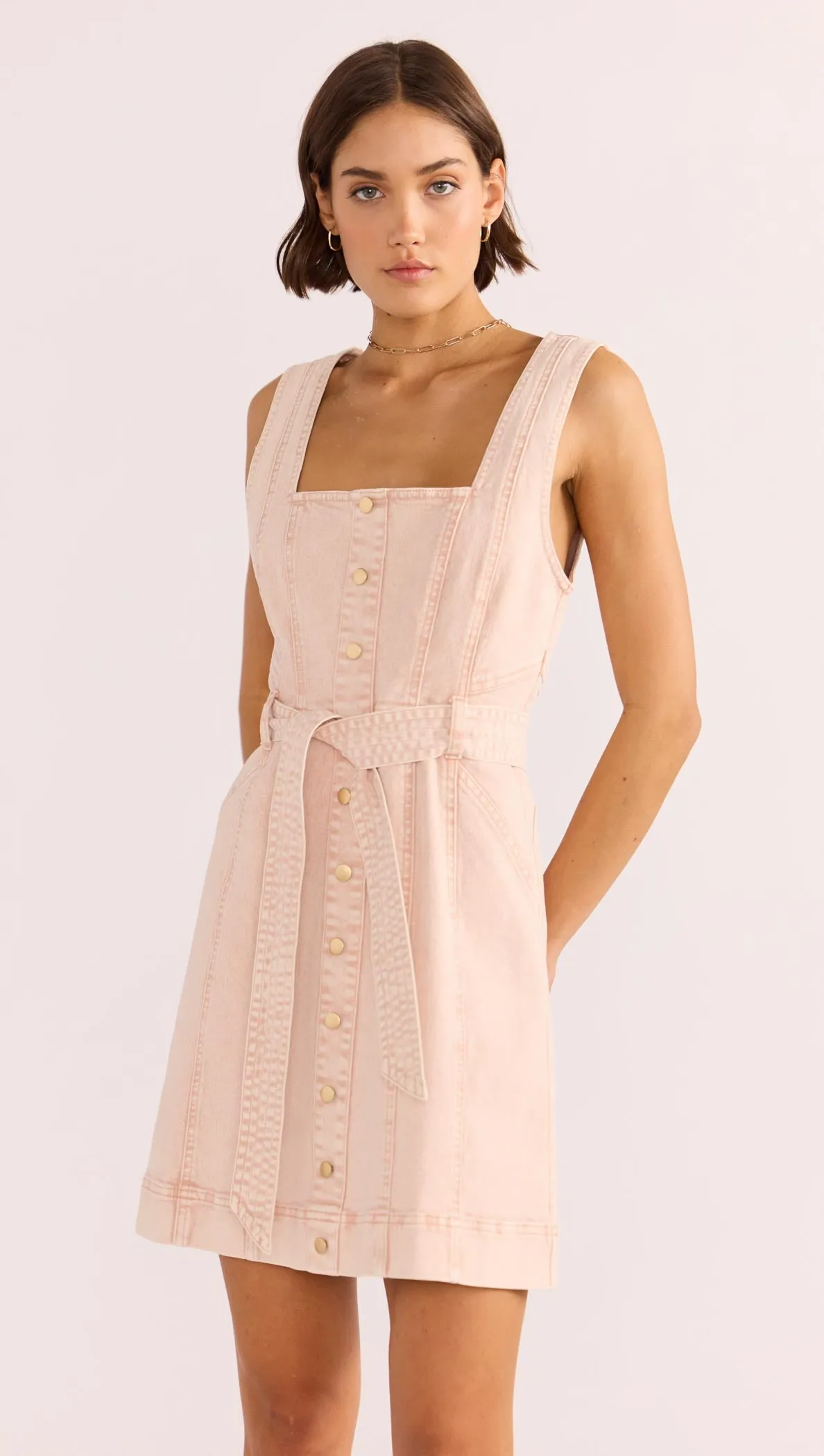 Dahlia Denim Panel Mini Dress sold by MINKPINK product image thumbnail 4