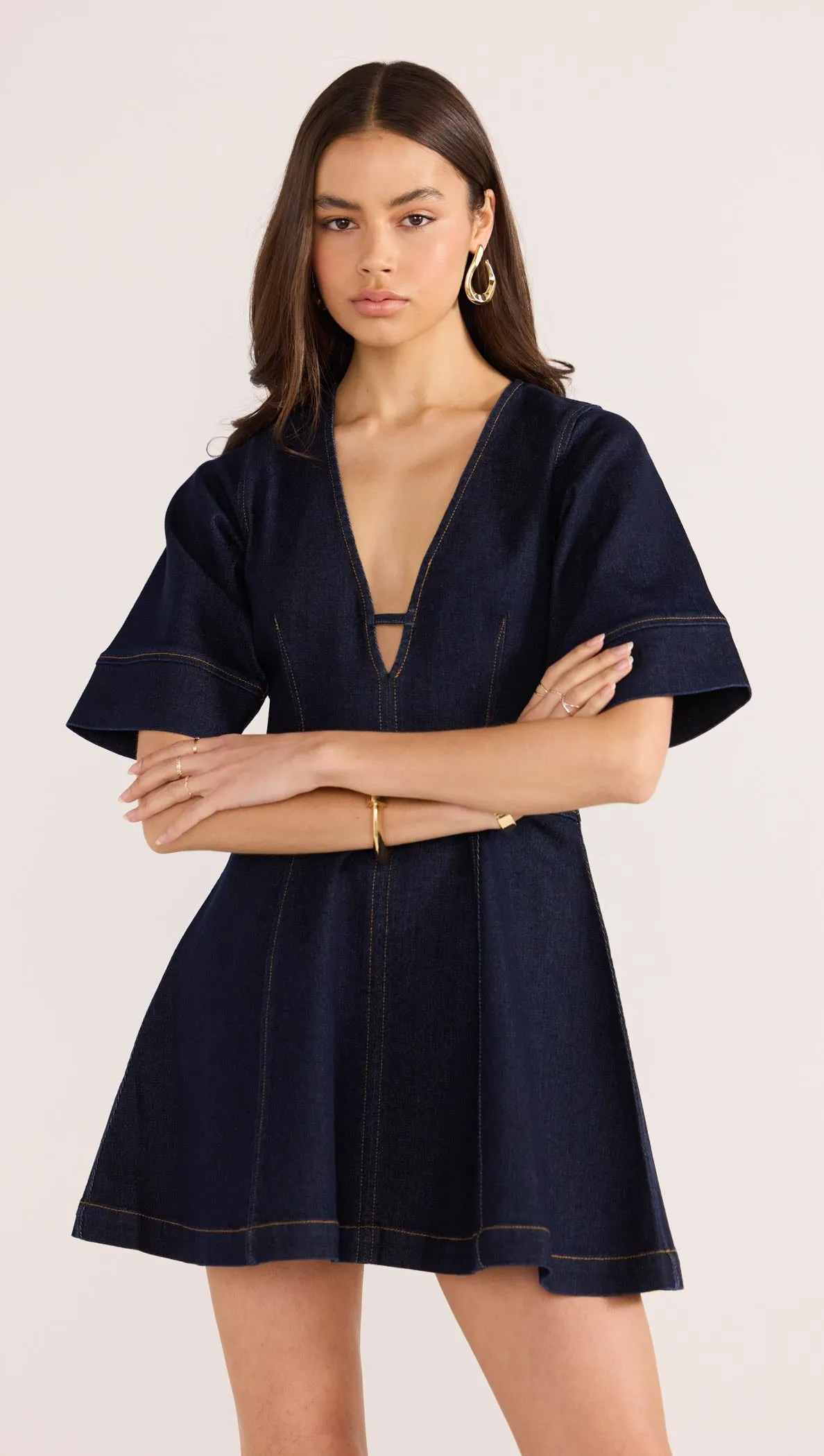 Camilla Denim Panel Mini Dress sold by MINKPINK product image thumbnail 4