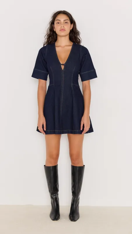Camilla Denim Panel Mini Dress made by MINKPINK