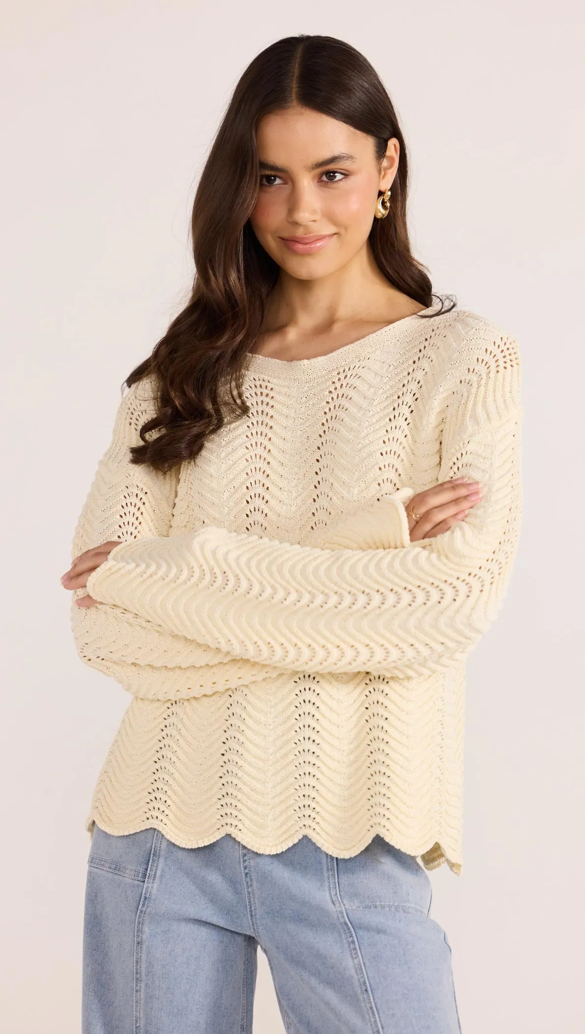 Brooke Crochet Wave Sweater sold by MINKPINK product image thumbnail 5