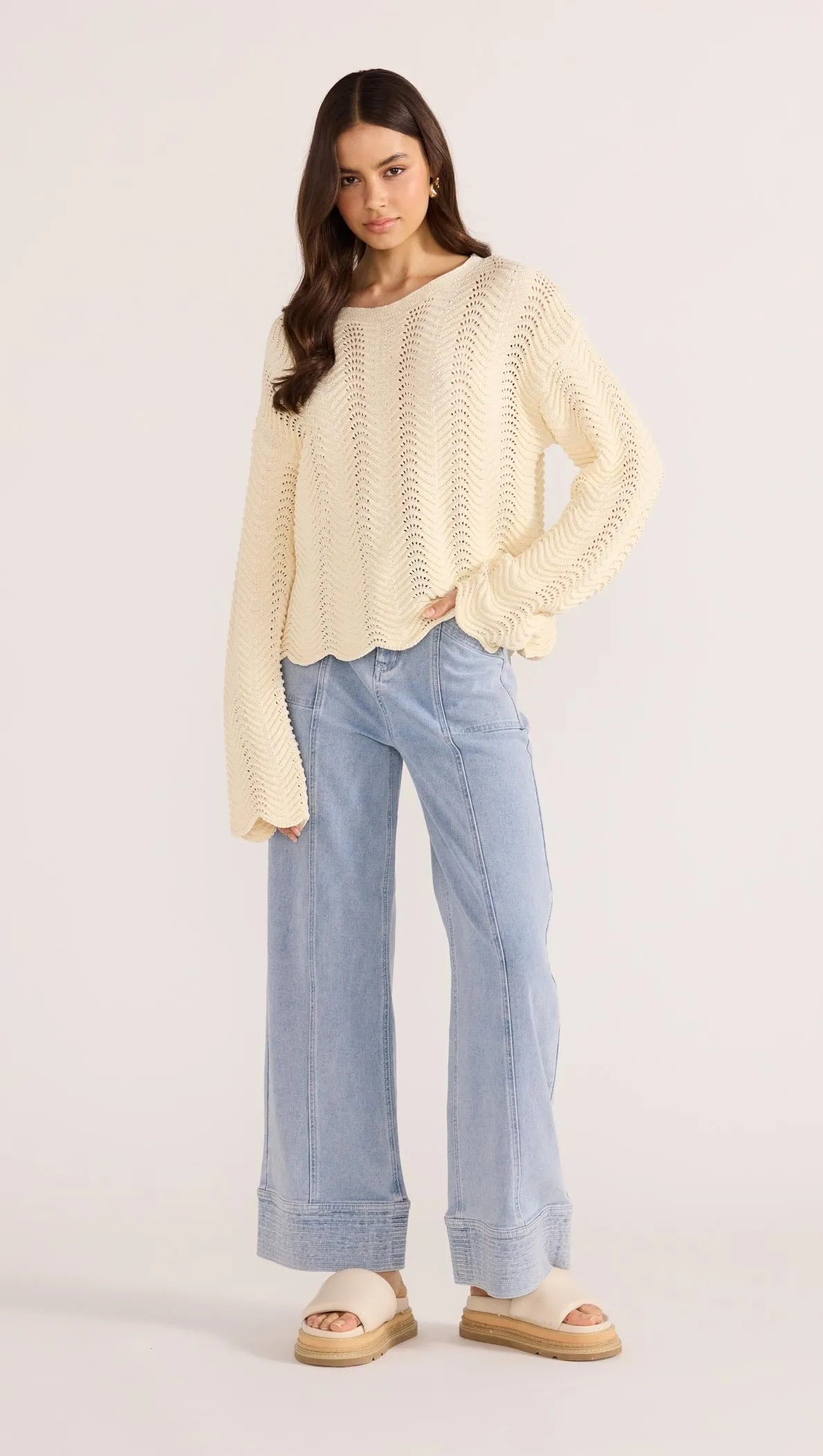 Brooke Crochet Wave Sweater sold by MINKPINK product image thumbnail 3