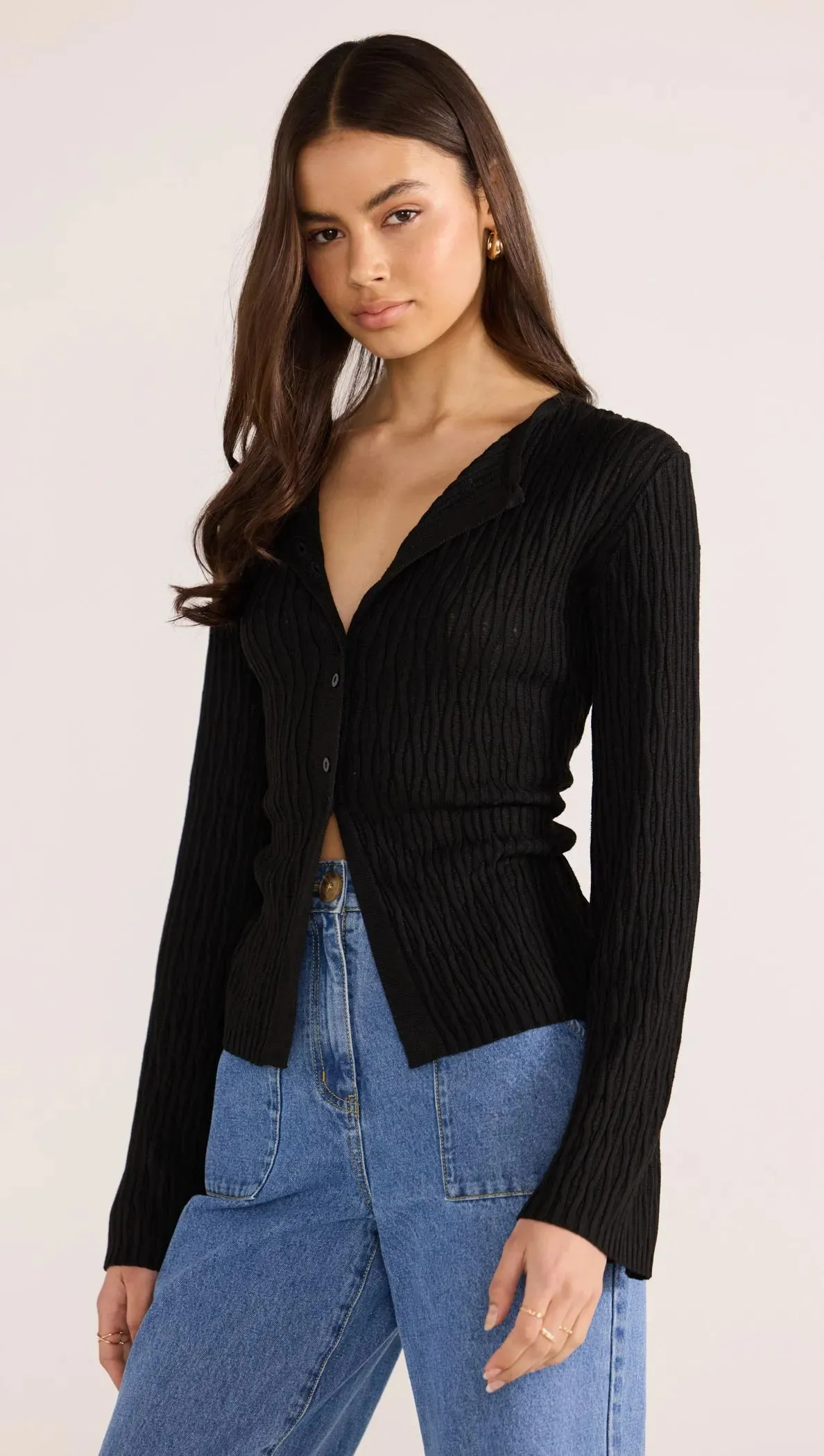 Johnna Button Knit Top - Black sold by MINKPINK product image thumbnail 2