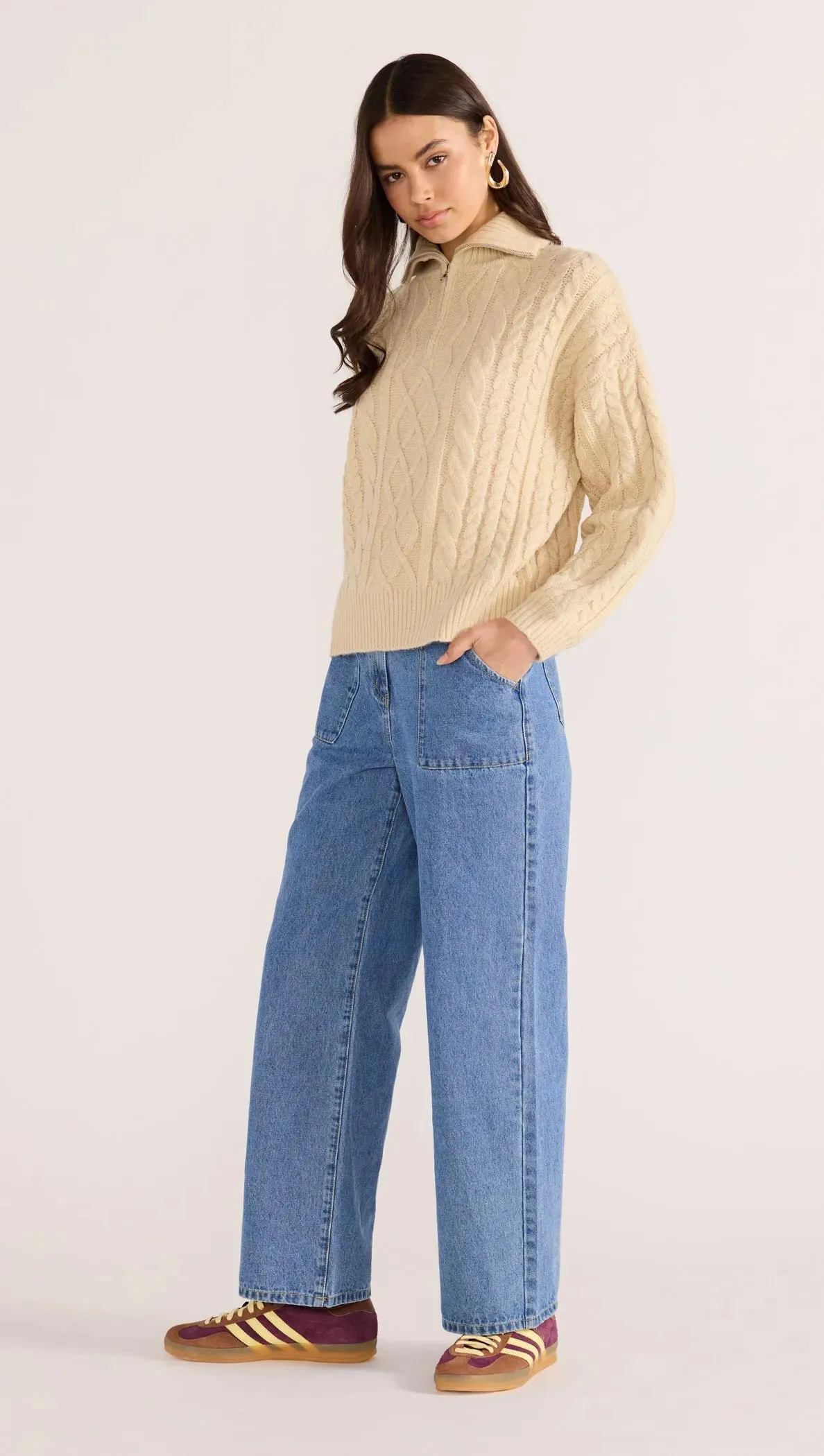 Varsity Cable Knit Sweater sold by MINKPINK product image thumbnail 4