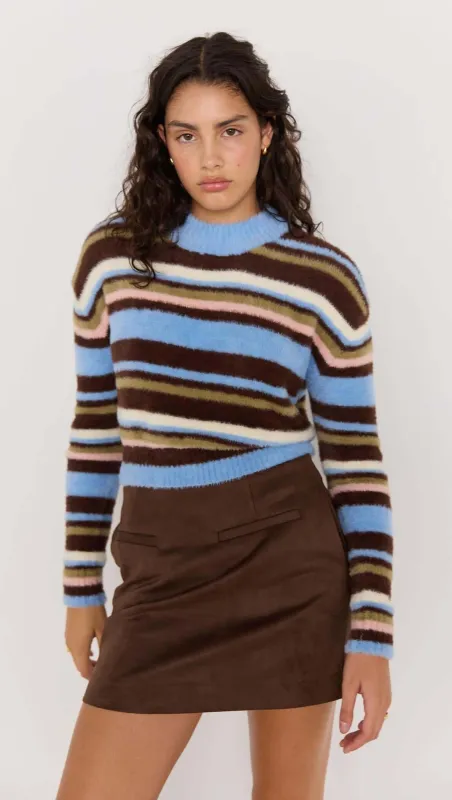 Poet Fluffy Stripe Sweater sold by MINKPINK
