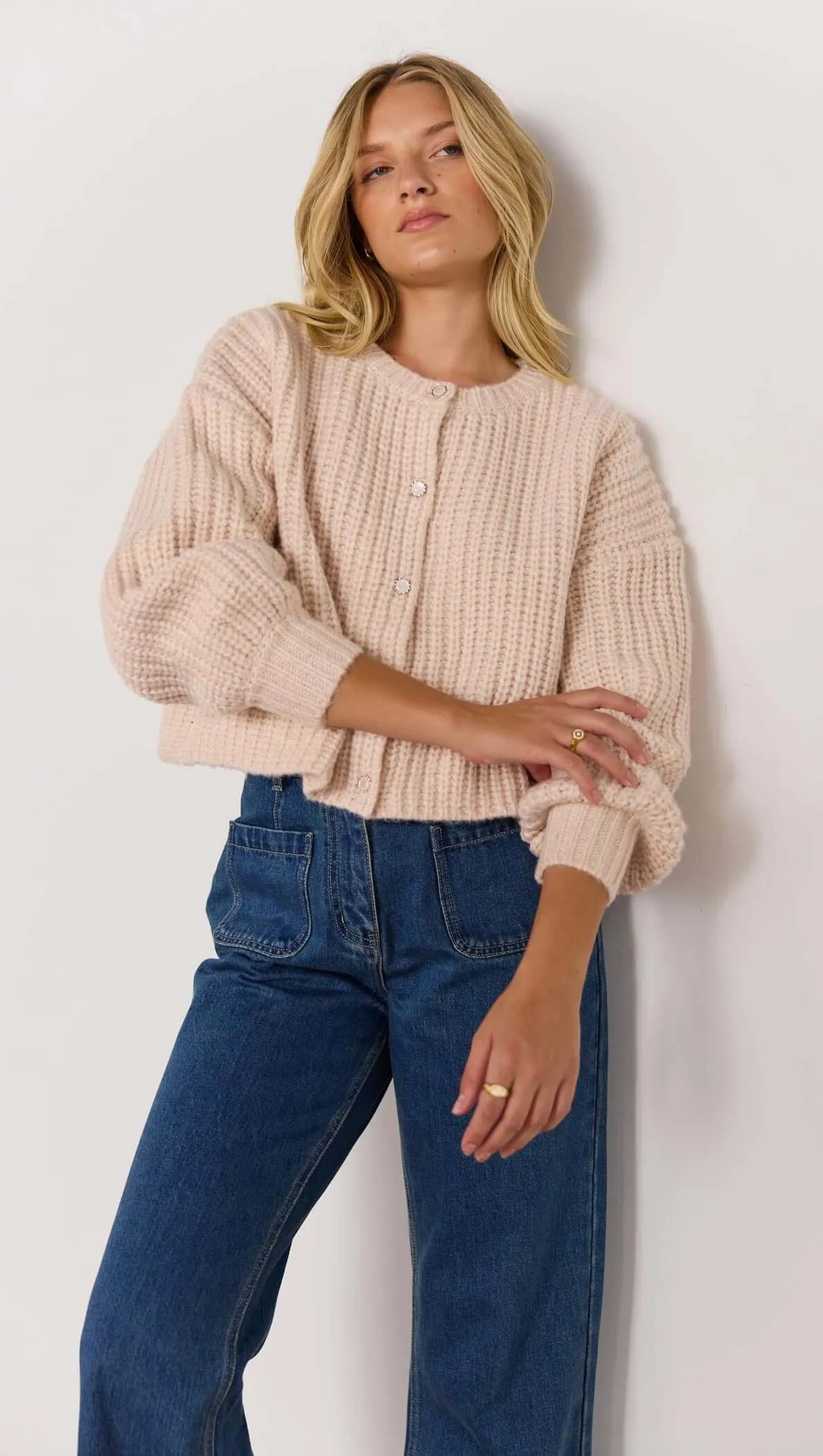 Marlo Chunky Cardigan - Blush Pink sold by MINKPINK product image thumbnail 3