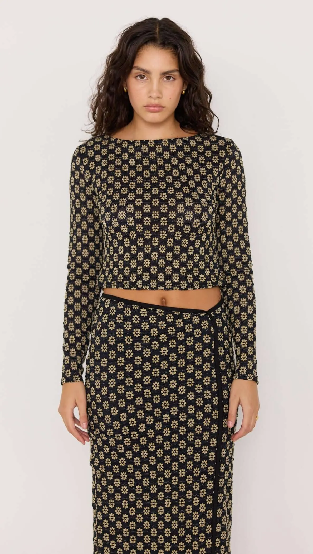 Luca Stretch Lace Top - Black/Cream sold by MINKPINK