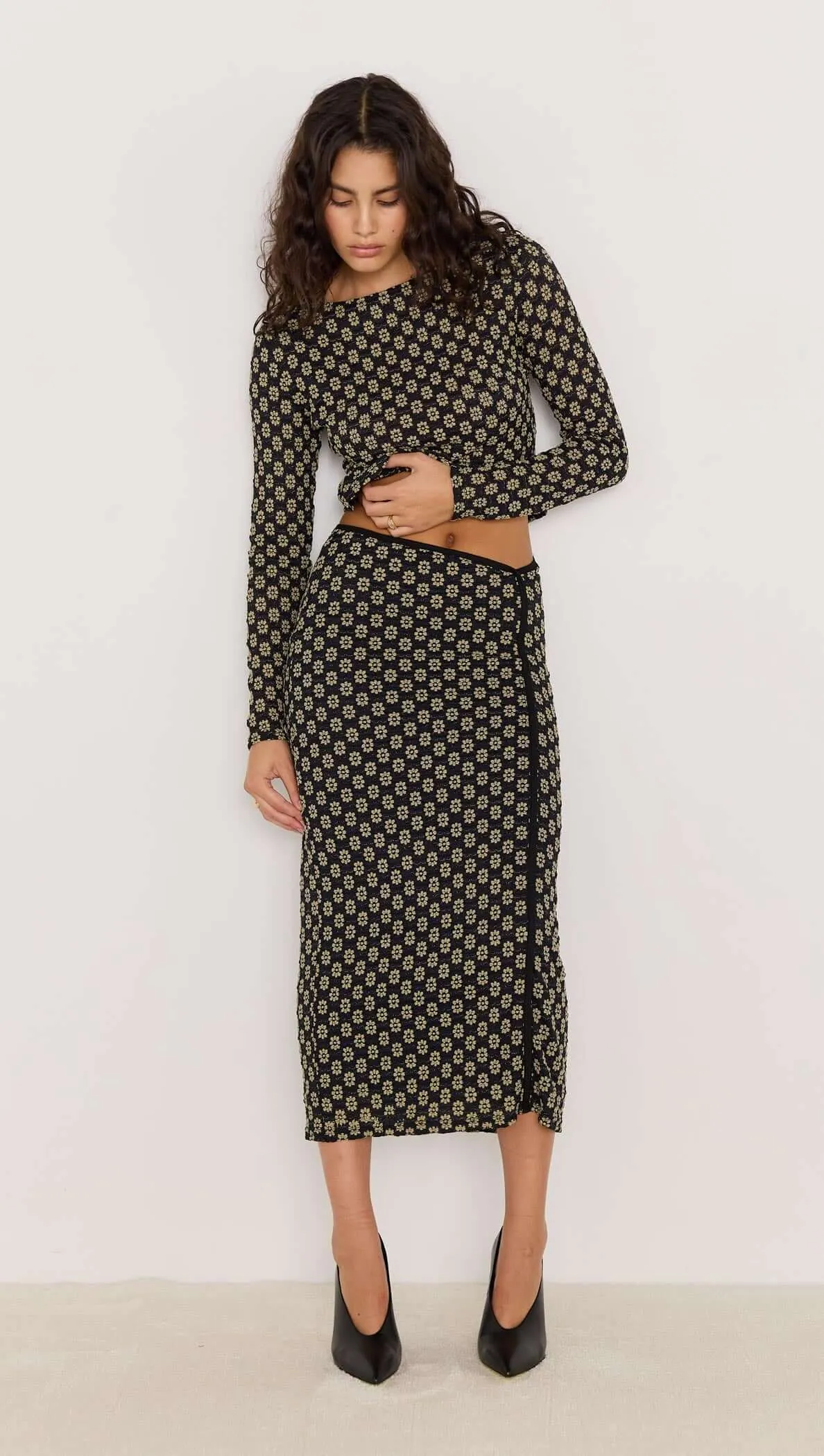 Luca Stretch Lace Top - Black/Cream sold by MINKPINK product image thumbnail 4