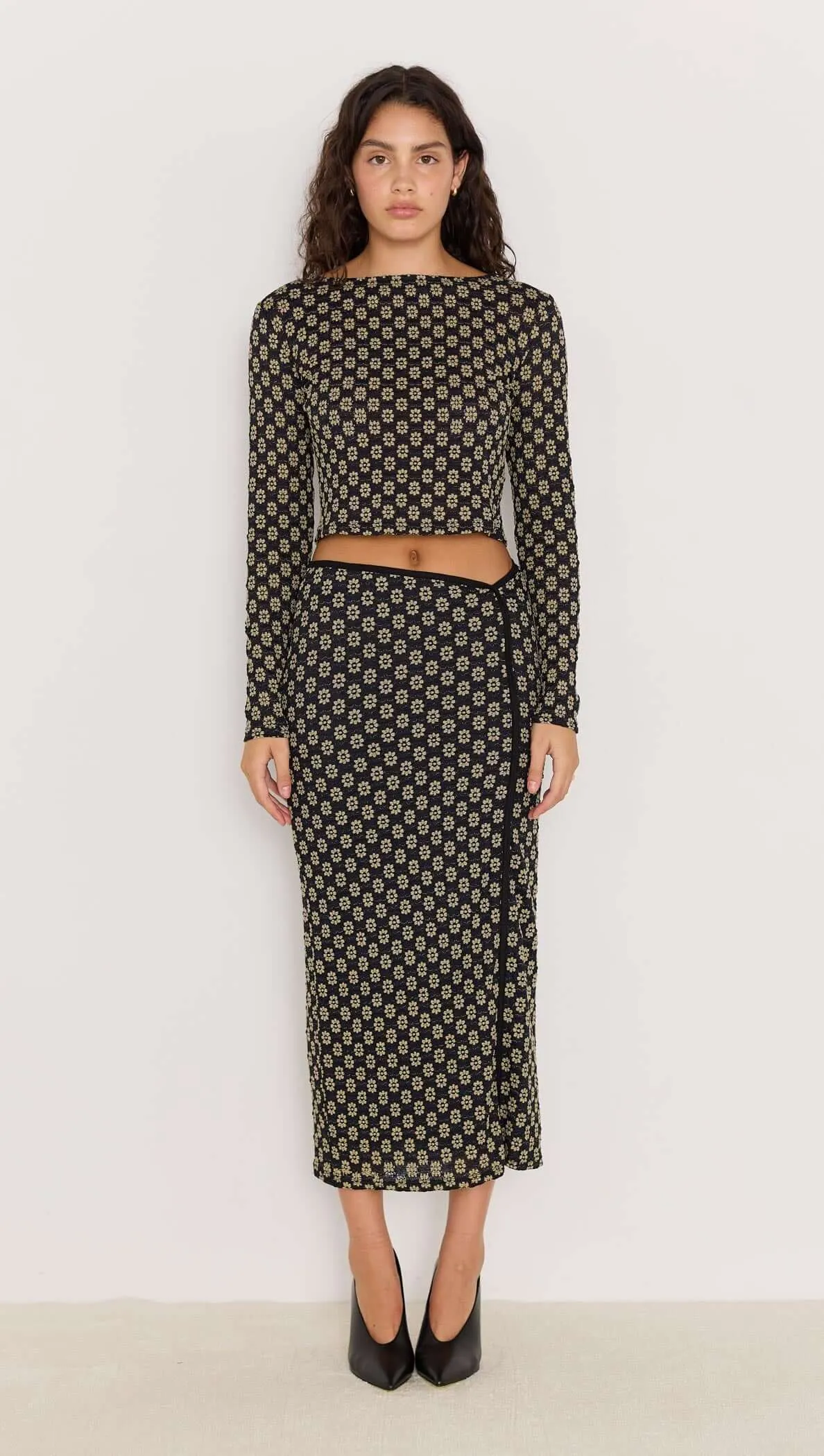 Luca Stretch Lace Top - Black/Cream sold by MINKPINK product image thumbnail 2