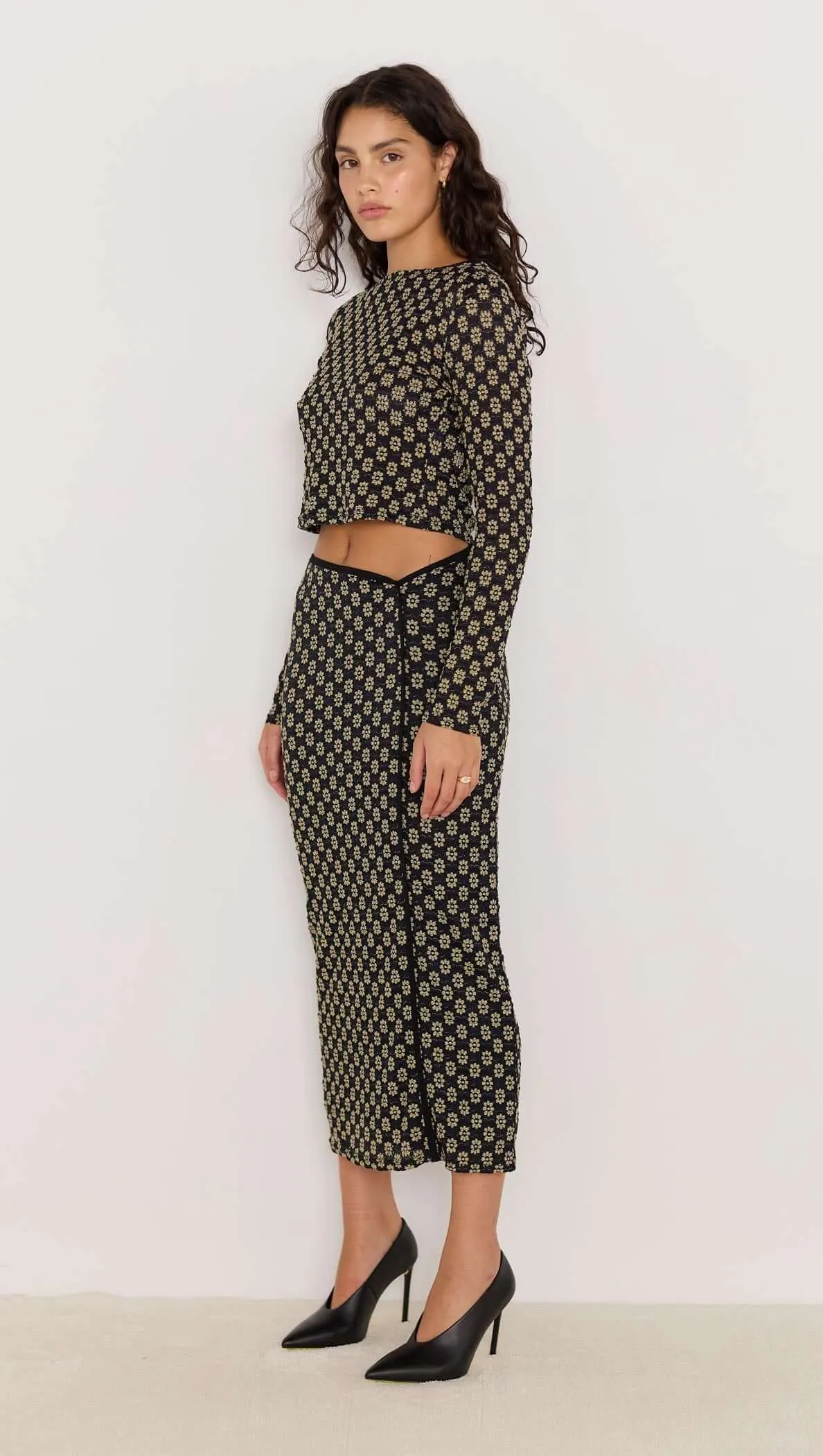 Luca Stretch Lace Top - Black/Cream sold by MINKPINK product image thumbnail 3