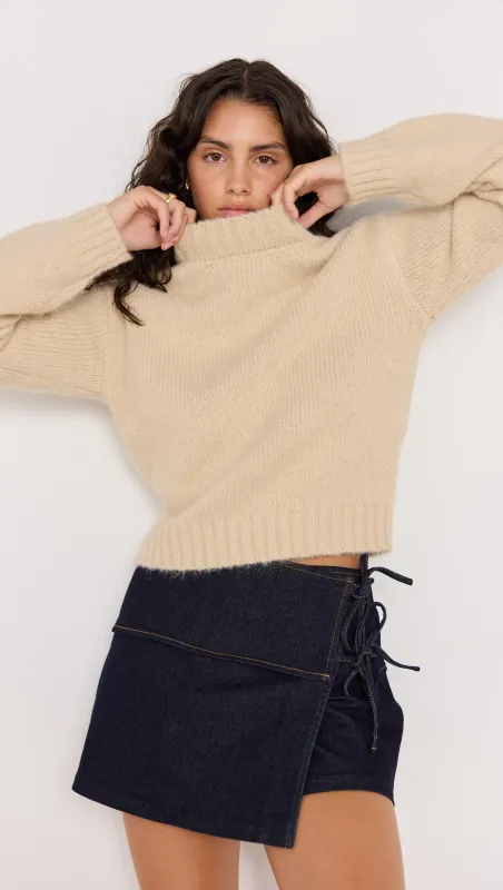 Avery Fluffy Sweater - Oat sold by MINKPINK