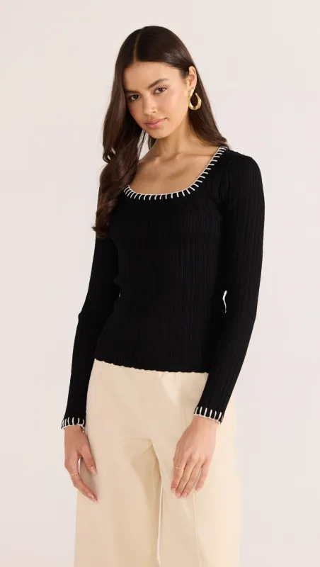 Sana Blanket Stitch Knit Top sold by MINKPINK