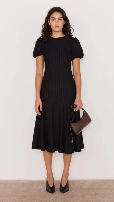 Anais Drop Waist Midi Dress - Black sold by MINKPINK