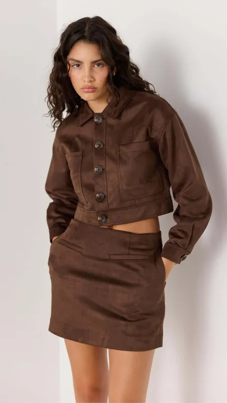 Aston Suede Crop Jacket sold by MINKPINK