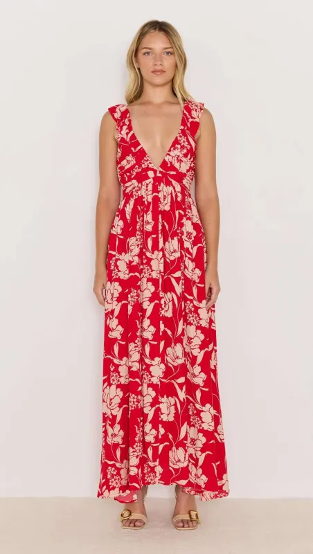 Poppy Maxi Dress - Red sold by MINKPINK