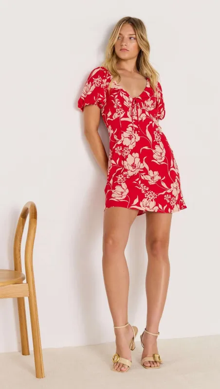 Poppy Mini Dress - Red sold by MINKPINK