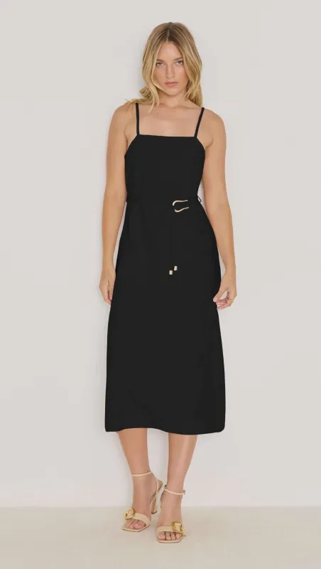 Irena Belted Sundress - Black sold by MINKPINK