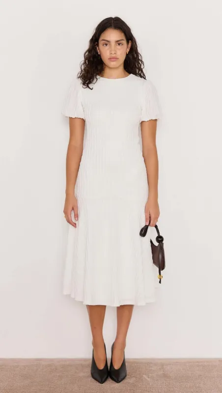 Anais Drop Waist Midi Dress - White sold by MINKPINK