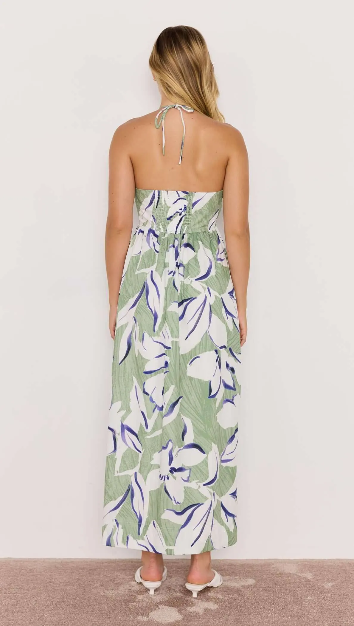 Green & White Floral Halter-Neck Midi Dress sold by MINKPINK product image thumbnail 2