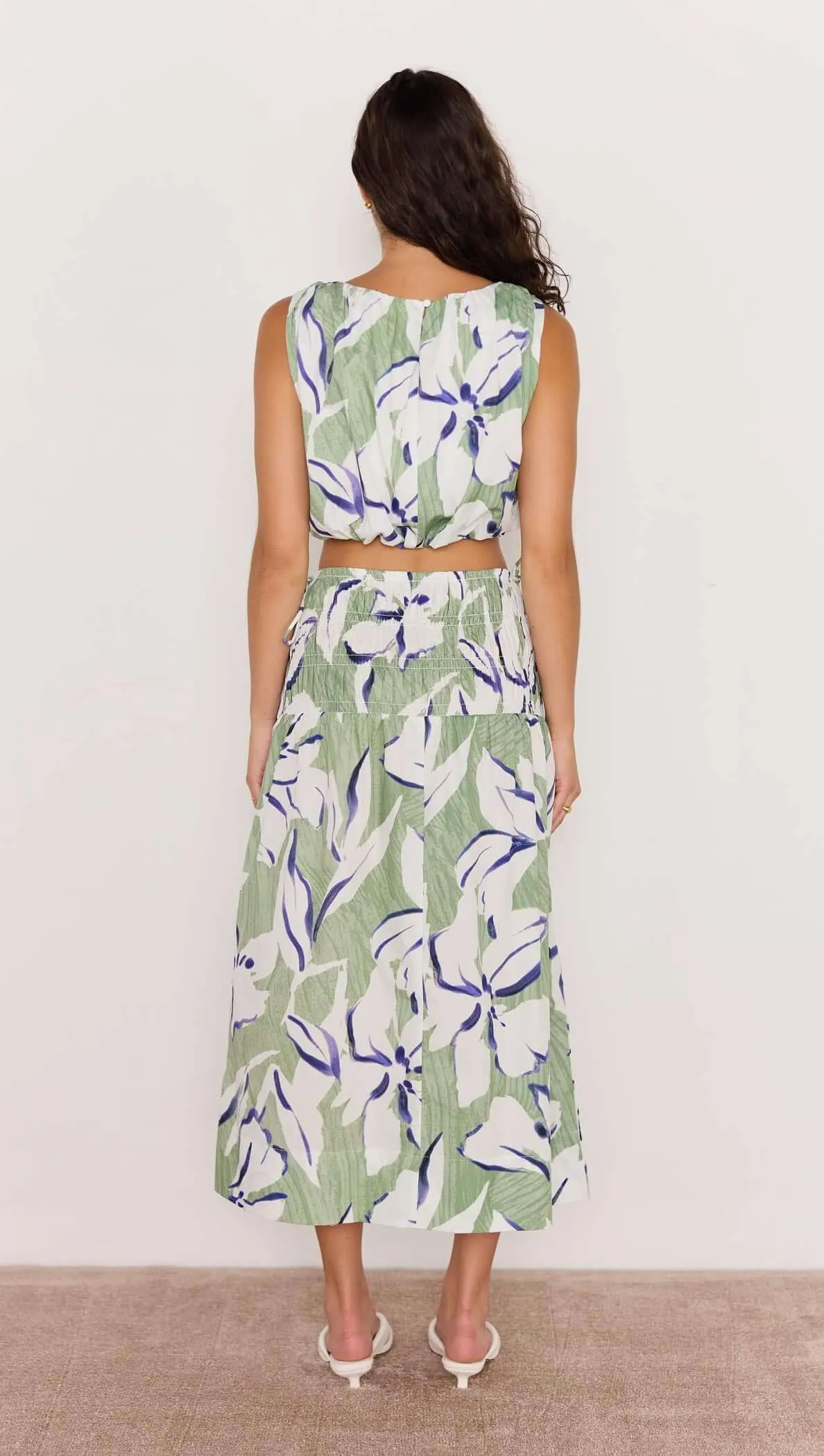 Green & White Floral Midi Skirt sold by MINKPINK product image thumbnail 3